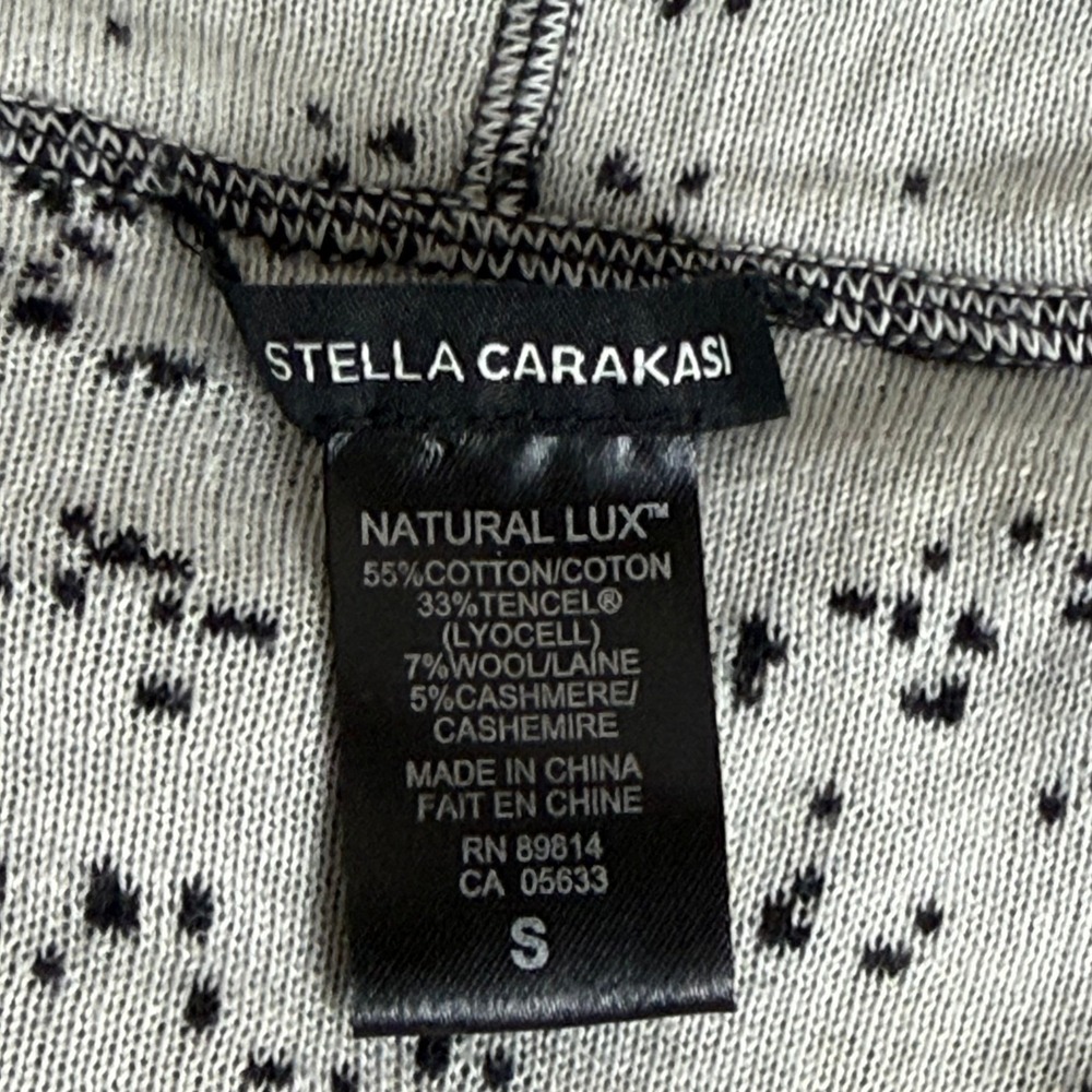 Stella Carakasi Vest Women S Black White Splatter Waterfall Natural Luxe Chic - Picture 3 of 11